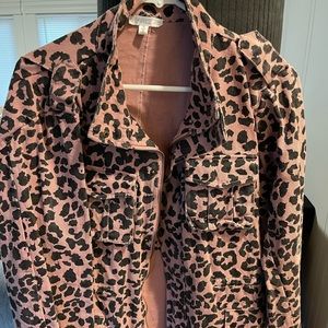 Leopard pink shacket medium